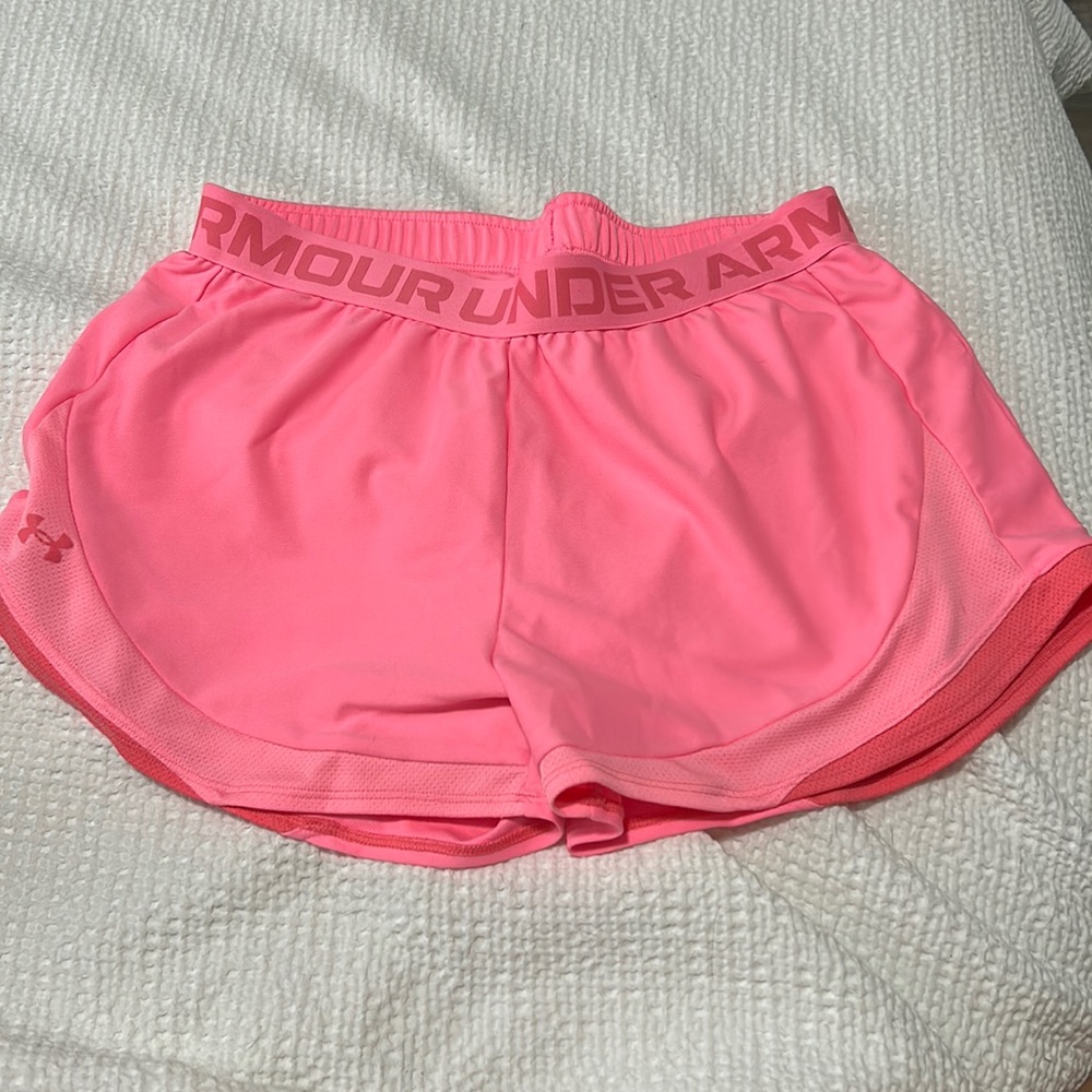 hot pink Under Armour shorts
